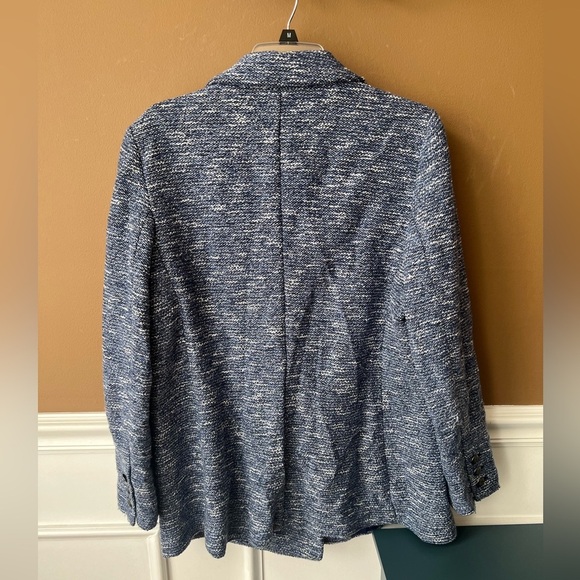 Talbots Women’s Navy Blazer Tweed Double Breasted Size 14 Career Business - Picture 6 of 7